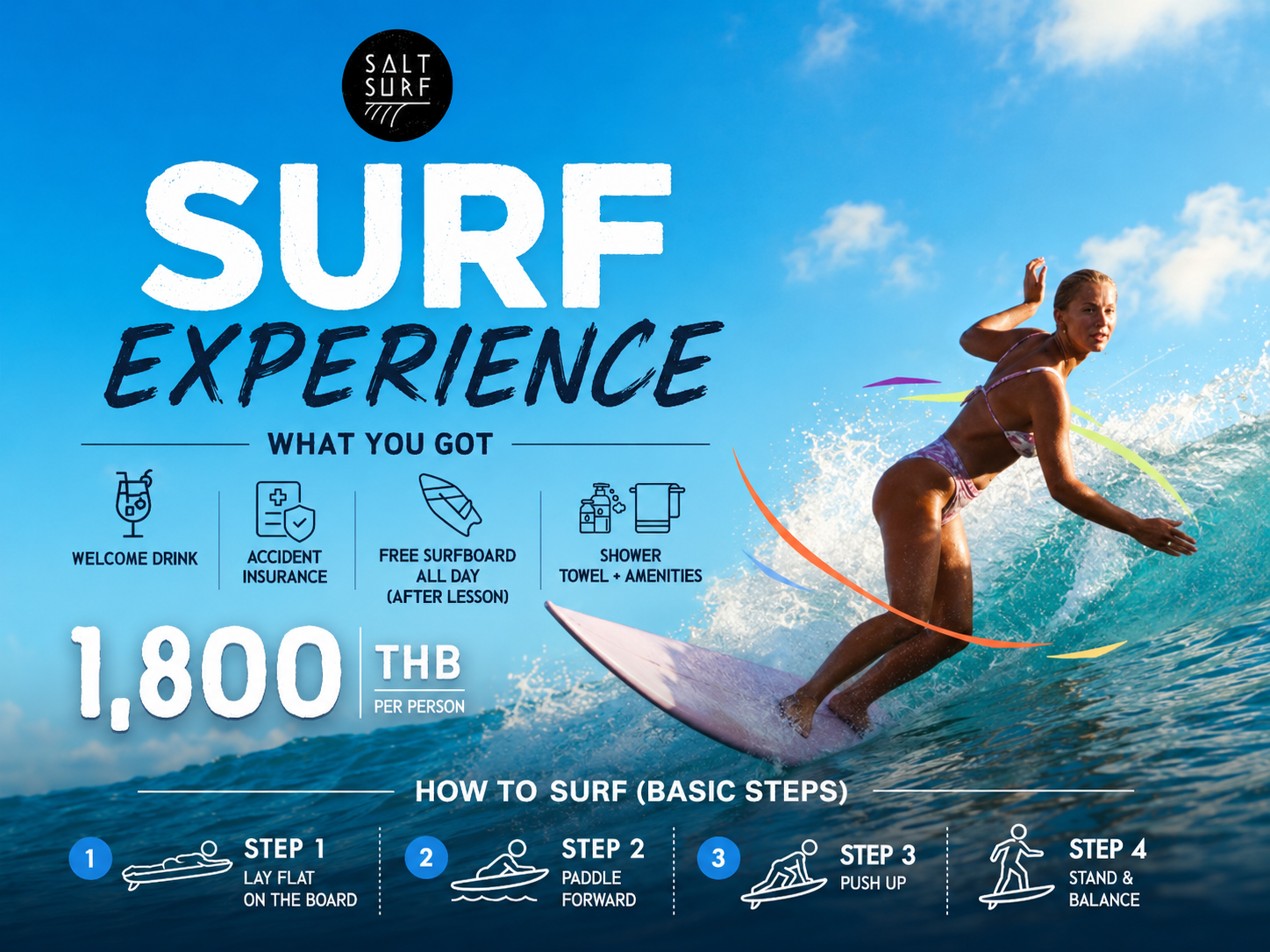Surf Class Lesson at Salt Surf Cafe